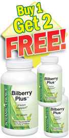 Bilberry Plus - Buy 1 Bottle, Get 2 Free 60 tablets per bottle