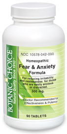 Homeopathic Fear / Anxiety Formula 90 tabletsnohtin Homeopathic Fear / Anxiety Formula 90 tabletsnohtin