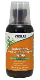 NOW Foods Elderberry Zinc Echinacea Syrup 4 fl oz