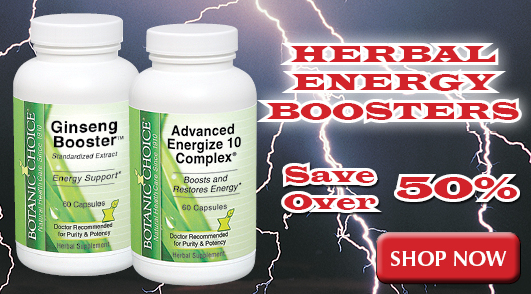 Herbal Energy Boosters including Ginseng