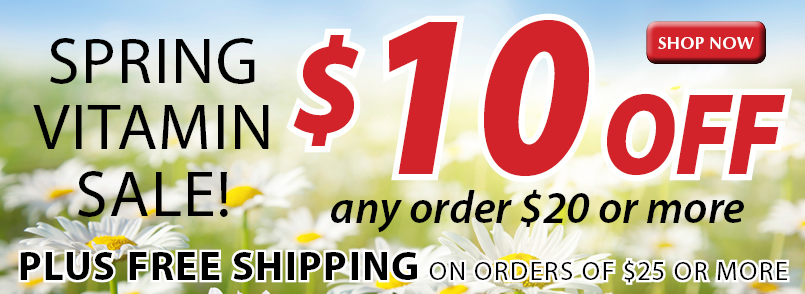 Save $10 on your $20 purchase of vitamins, nutritional supplements, and beauty care products!