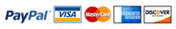 credit cards - Visa, MasterCard, American Express, Discover, Paypal