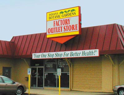 Indiana Botanic Gardens Factory Outlet Retail Store in Hobart, Indiana