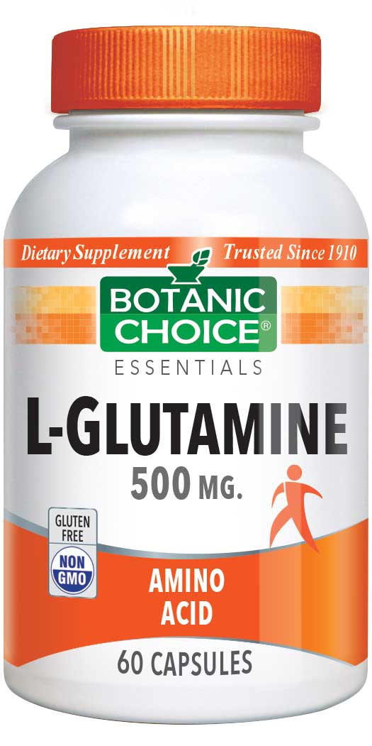 Botanic Choice L-Glutamine 500 mg - Amino Acids Supplement - 60 Capsules