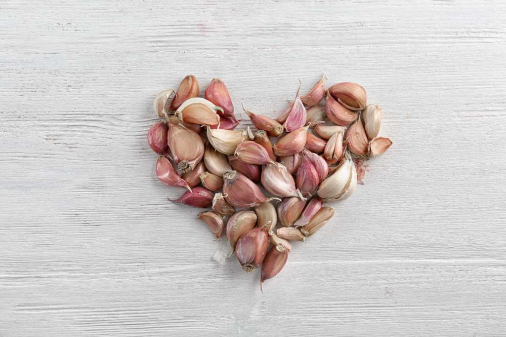garlic in the shape of a heart