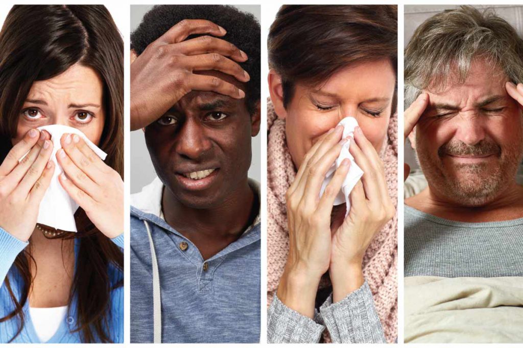 sick people with breathing problems