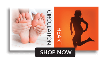 Feet and person running. Circulation and heart shop now.