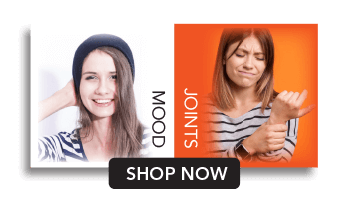 Happy girl and girl in pain. Mood and joint shop now.