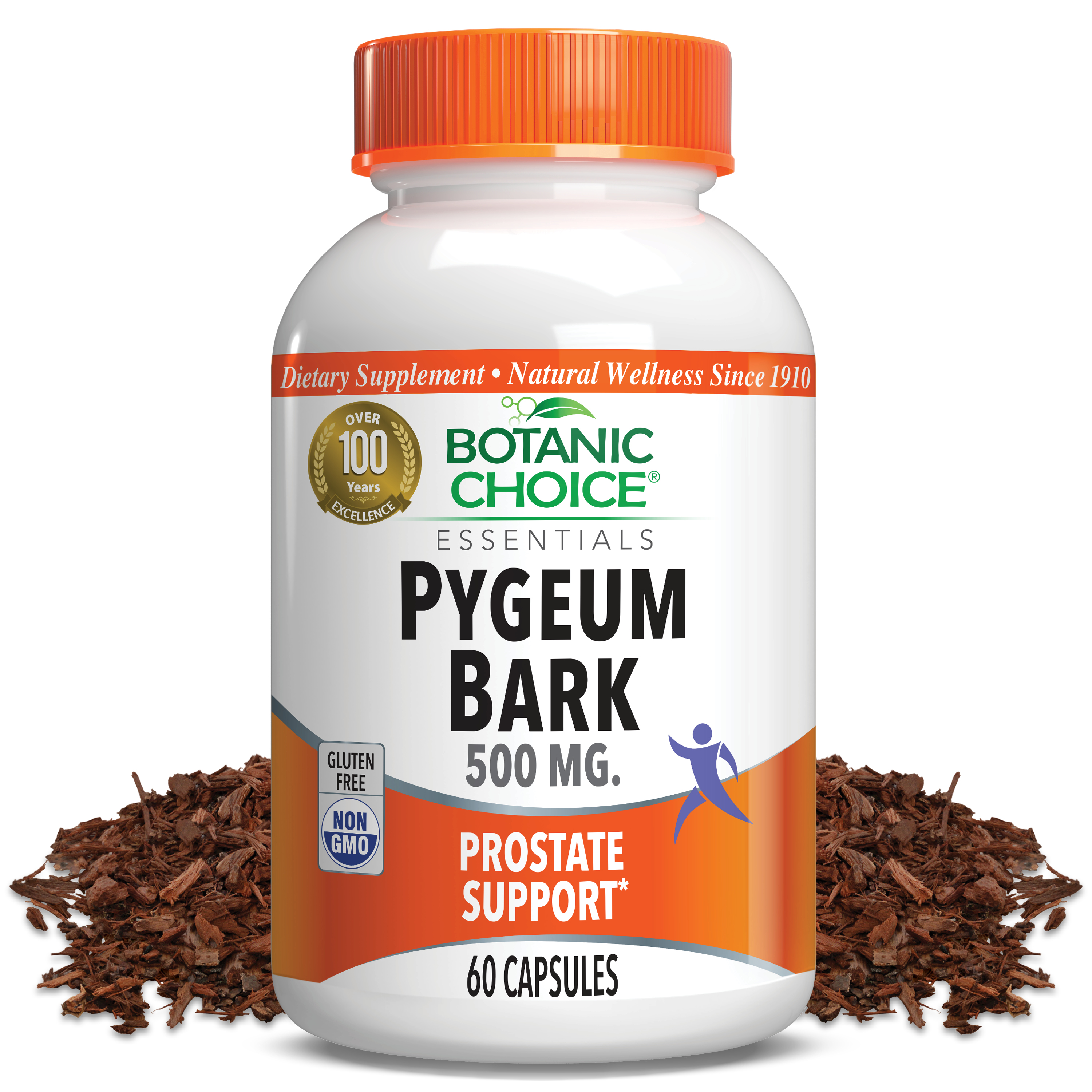 Pygeum Bark 500 mg - Prostate Support Supplement - 60 Capsules BC04 PYGE 0060
