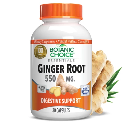 Ginger Root Capsules 550 mg.