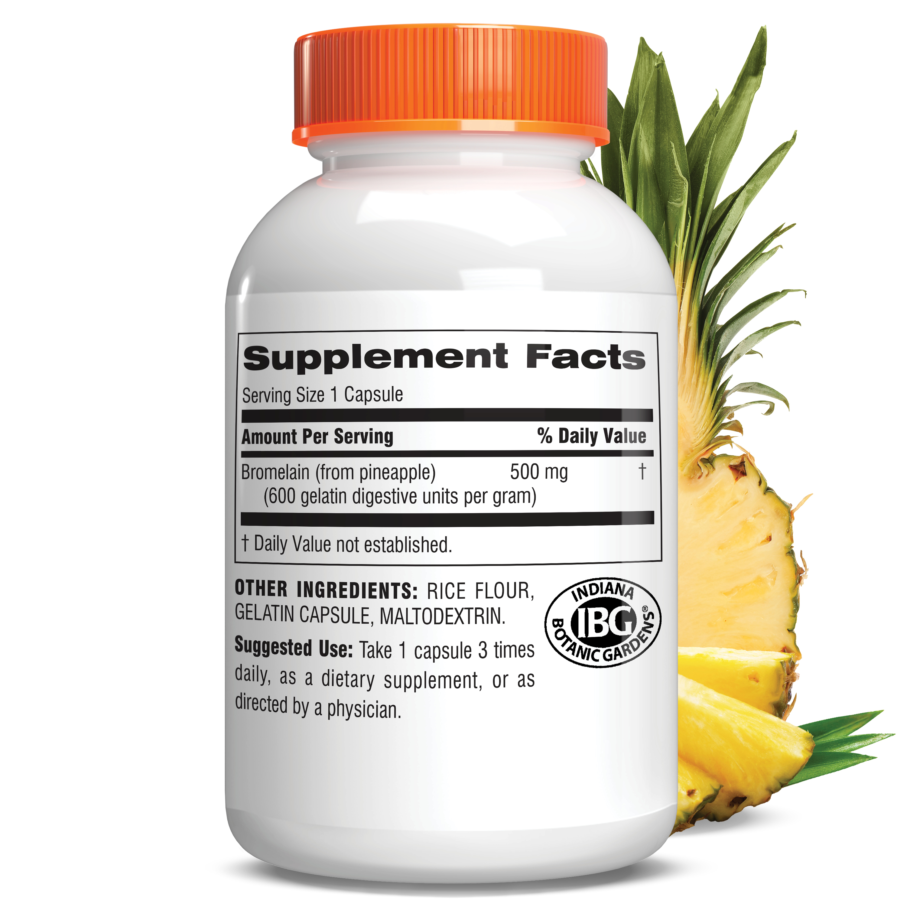 Pack De 3 Flacons De Bromelaine 500mg Vita World - 300 Capsules Véganes - Fabriqué En Allemagne