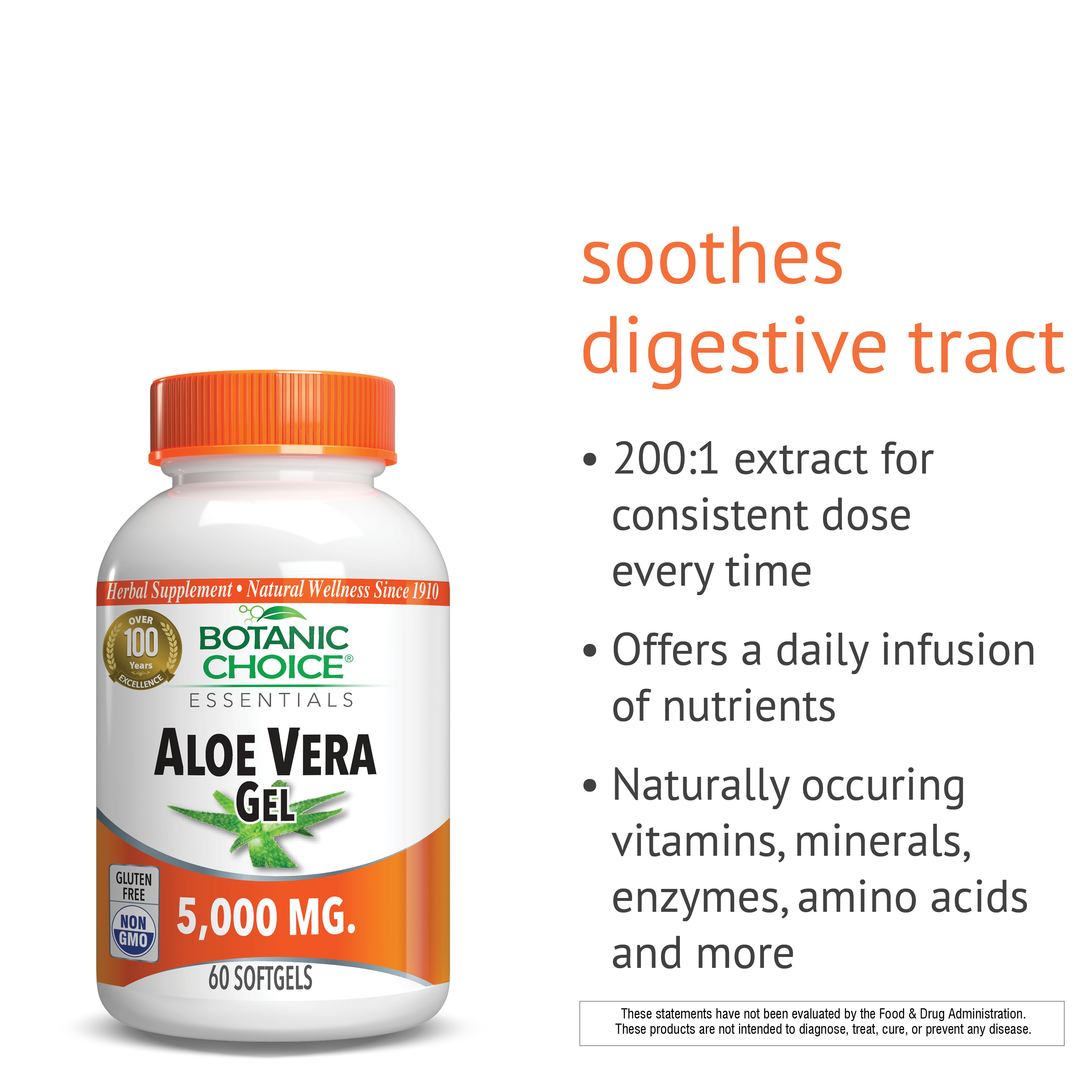 Buy Aloe Vera Gel - 60 Softgels - Botanic Choice