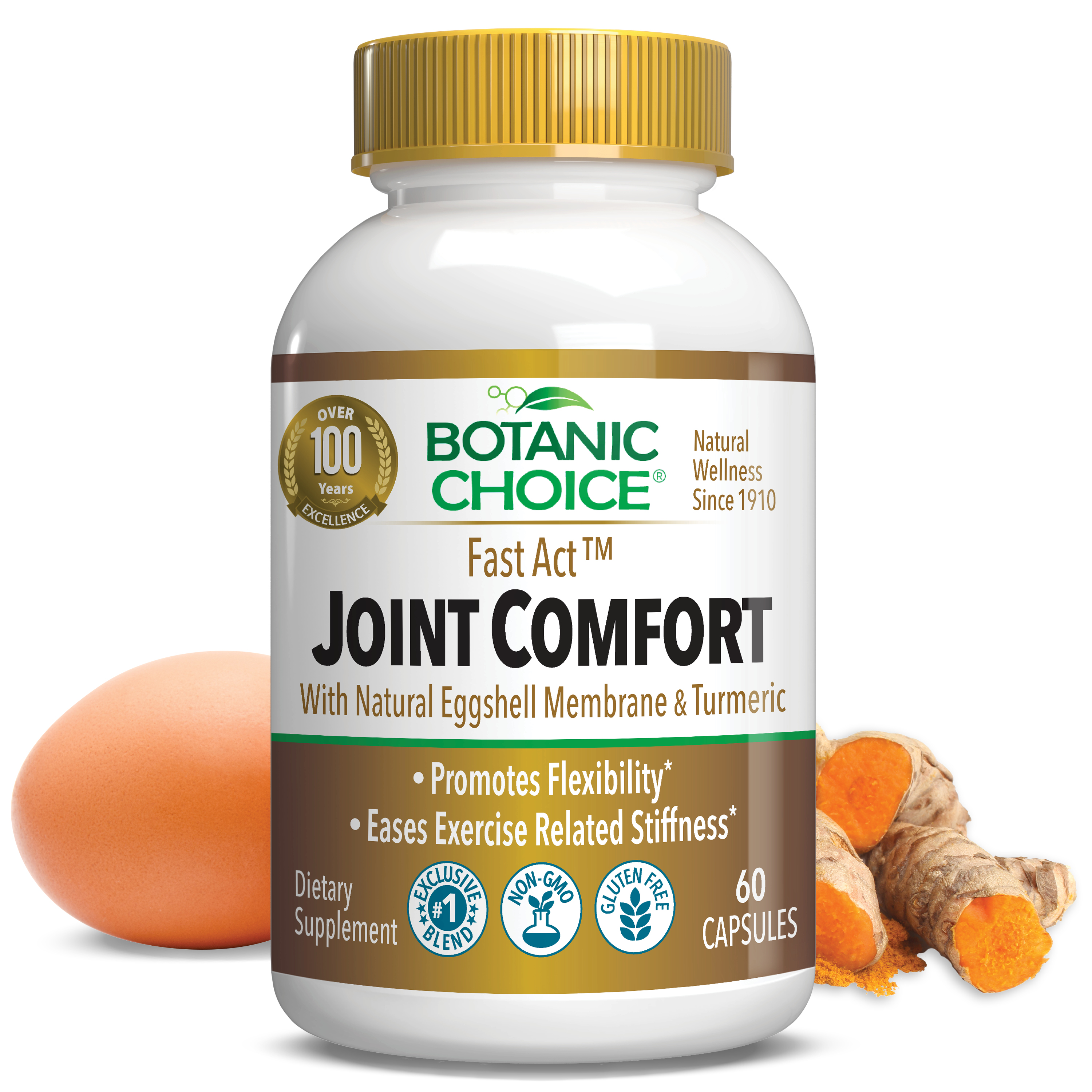 Fast-Acting Joint Comfort with Natural Eggshell Membrane - Joint Support Supplement - 60 Capsules SC