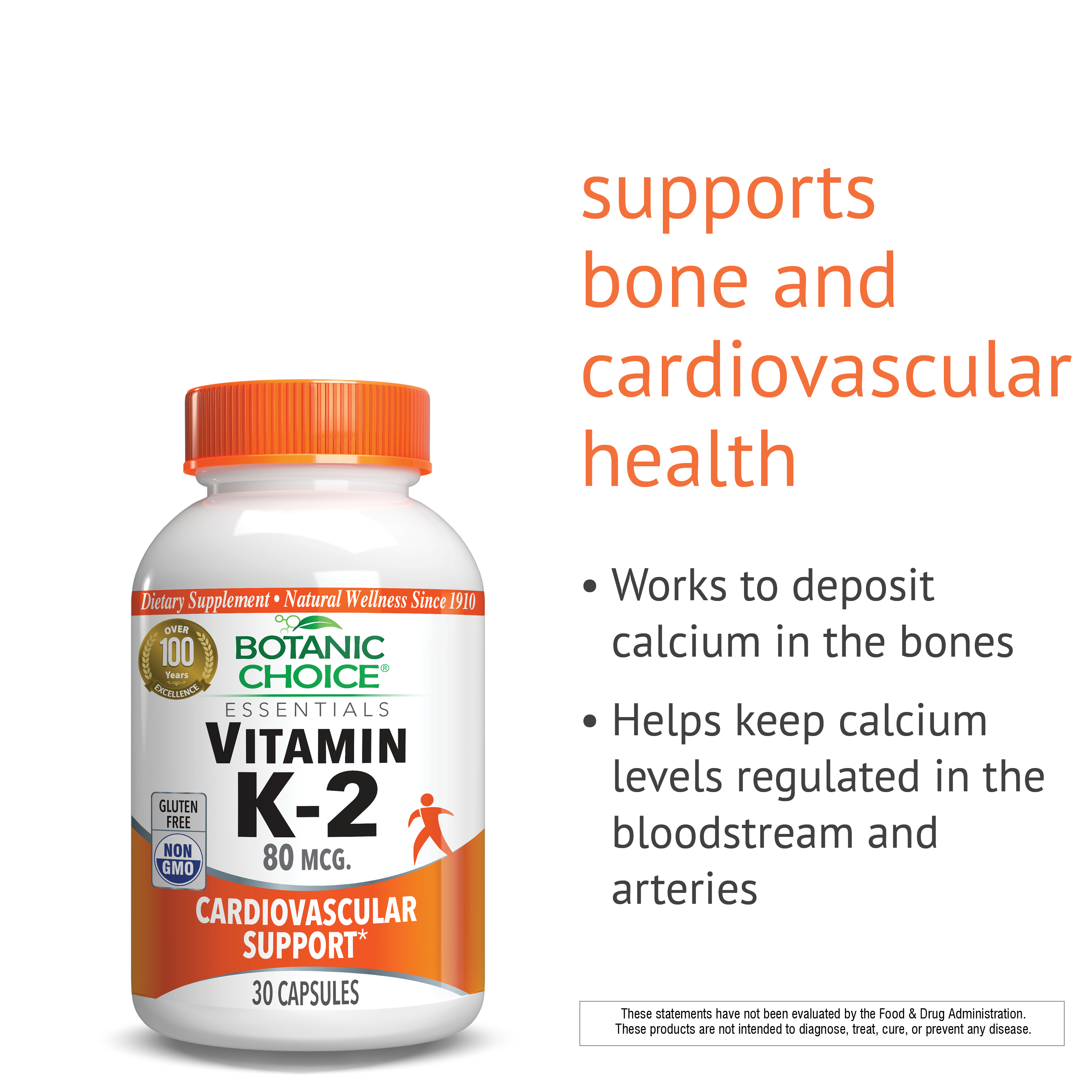 Buy Vitamin K2 80 mcg. - 30 capsules - Botanic Choice