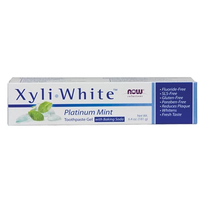 NOW Foods <br> XyliWhite™ Platinum Mint Toothpaste Gel with Baking Soda