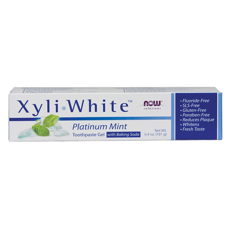 NOW Foods <br> XyliWhite™ Platinum Mint Toothpaste Gel with Baking Soda