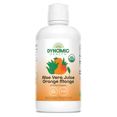 Dynamic Health <br> Aloe Vera Juice Certified Organic Orange Mango