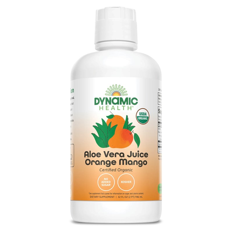 Dynamic Health <br> Aloe Vera Juice Certified Organic Orange Mango