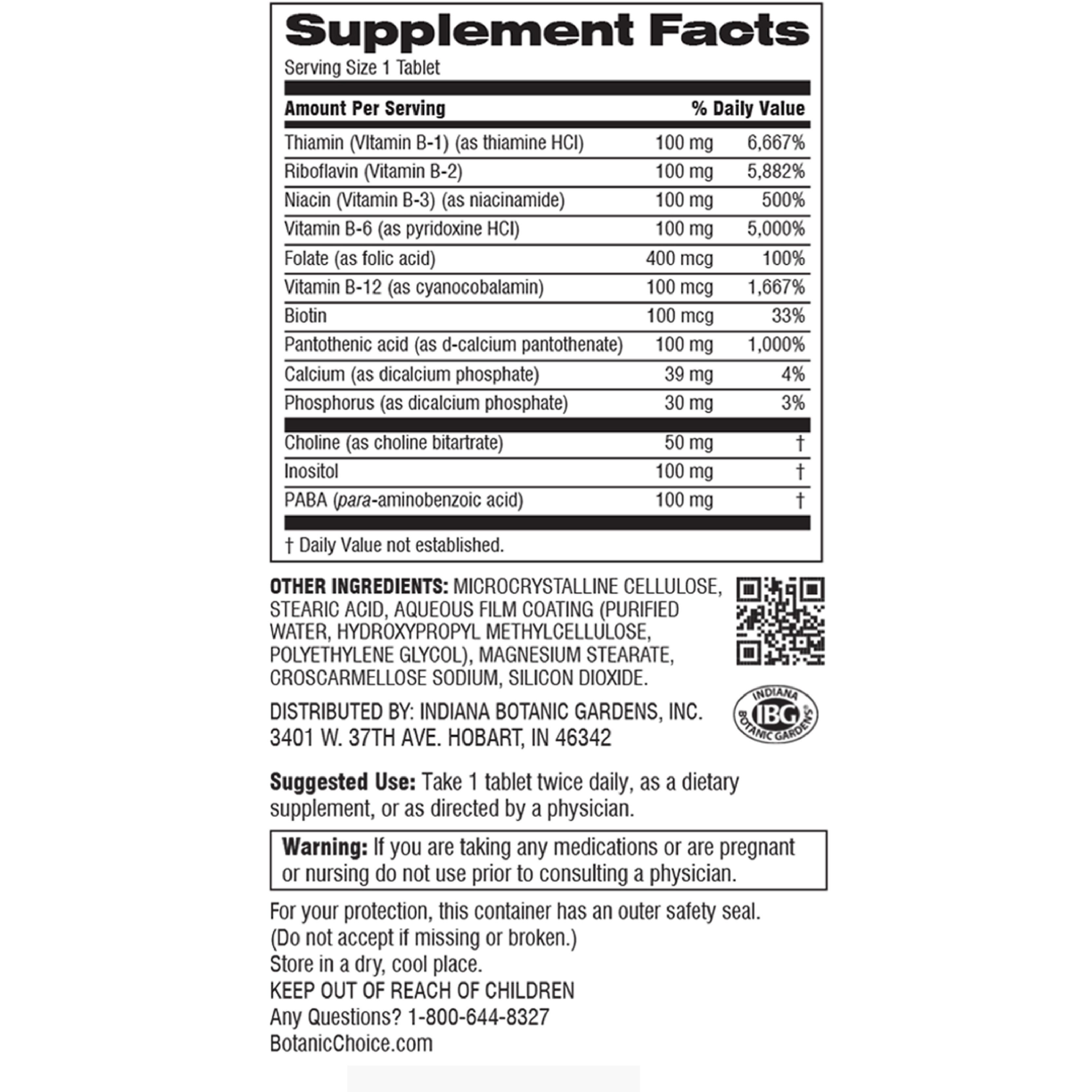 Buy Super B100 Complex 50 tablets Botanic Choice